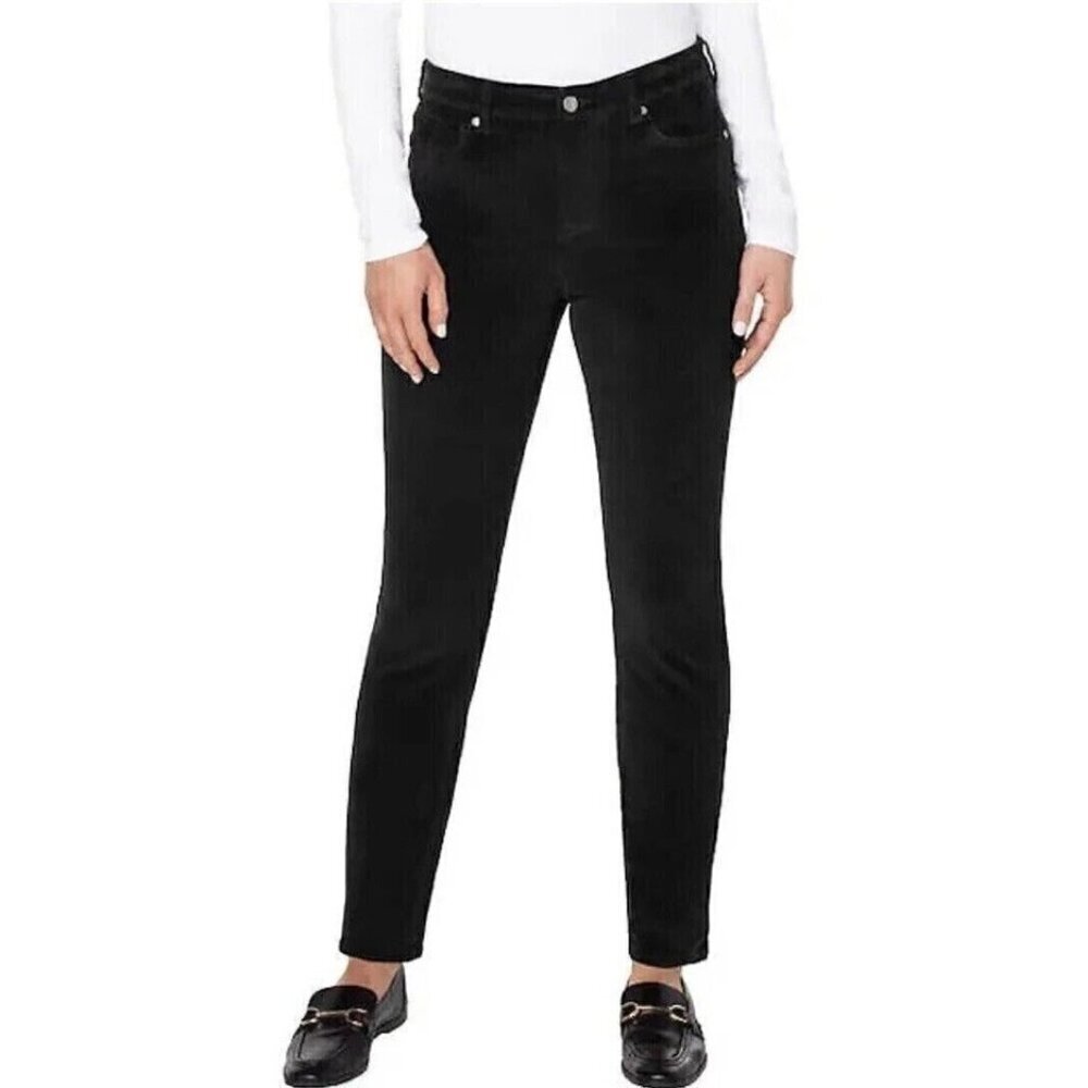 NEW Well Worn Women's 14/34 Black High Rise Corduroy Pants Inseam 31" Black
